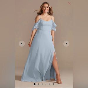 David’s Bridal cold-shoulder long chiffon bridesmaid dress, 12

STYLE# F20365